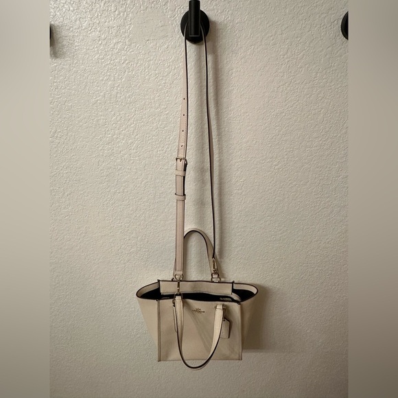 Coach Mini Crosby CrossgrainCarryall Crossbody Bag Cream Color - Picture 16 of 16